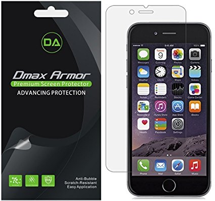 [6-Pack] Dmax Armor Apple iPhone 7 Screen Protector, Anti-Bubble High Definition Clear Shield - Lifetime Replacements Warranty- Retail Packaging