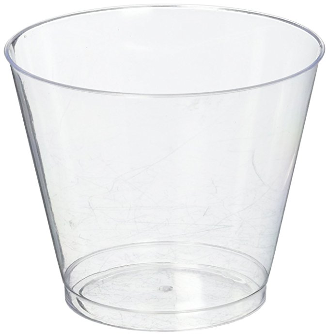 Hard Plastic Tumblers 9 oz Party Cups-Old Fashioned Glass, 100 Count Drinking Glasses Crystal Clear