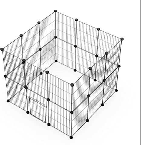 LANGXUN DIY Small Animal Playpen, Pet Playpen, Rabbit Cage, Guinea Pig Cages, Puppy Playpen, Kitten Playpen | Indoor & Outdoor Portable Metal Wire Yard Fence