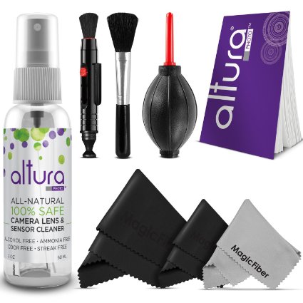 Altura Photo Professional Cleaning Kit for DSLR Cameras and Sensitive Electronics Bundle with Altura Photo 2oz All Natural Camera Lens & Sensor Cleaner