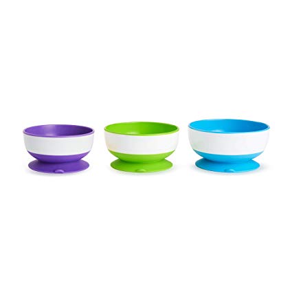 Munchkin Stay Put Suction Bowls with Strong Suction, Pack of 3