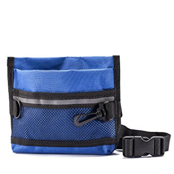 Depets Dog Treat Pouch, Pet Training Waist Bag with Easy Open-Close Spring Hinge and Front Mesh Pocket, Easily Carries Snacks and Toys, L8.86 in X H7.1 in