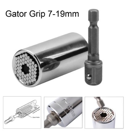 Gator Grip 7-19mm JTENG ETC-120A Universal Gator Socket Adapter Grip with Power Drill Adapter Tool Universal Repair Tools