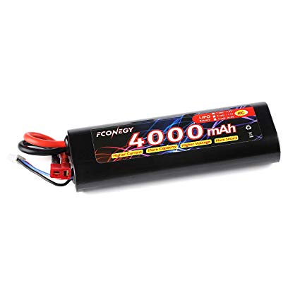 Fconegy 2S 7.4V 4000mAh 40C Lipo Battery Pack with Deans Plug for RC Car/RC Truck