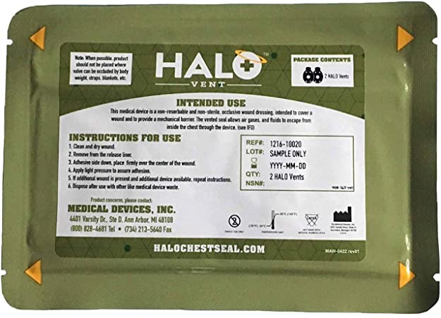 Halo Vent IFAK Chest Seal, 2 Per Package