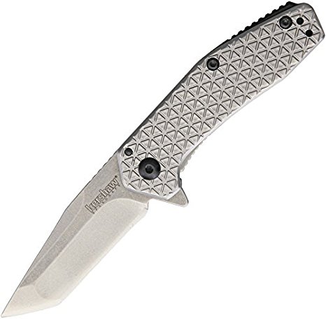 Kershaw Cathode (1324), 2.25-inch 4Cr14 High-Performance Steel Blade, Stonewashed Finish, Cold Forged Stainless Steel Handle, SpeedSafe Opening With Flipper, Frame Lock, Reversible Pocket Clip, 2.7 OZ