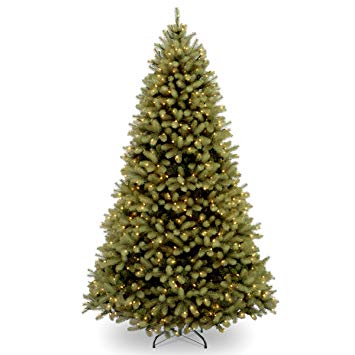 National Tree 6 Foot "Feel Real" Downswept Douglas Fir Tree with 600 Clear Lights, Hinged (PEDD3-312-60)