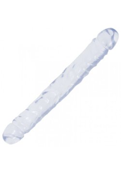 Doc Johnson Crystal Jellies - Jr. Double Dong - 12 Inch - Double-Sided Dildo - Clear