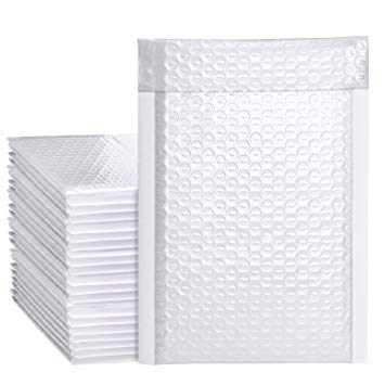 Metronic 50pcs Poly Bubble Mailers 6x10 Inch Padded Envelopes #0 Bubble Lined Poly Mailer Self Seal White