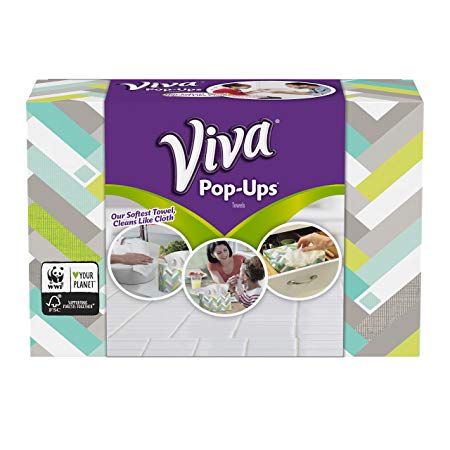 Viva Pop-Ups Paper Towels, White, 60 Sheets
