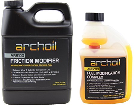 Archoil AR9100 32oz and AR6200 8oz Kit! Perfromance Bundle! Powerstroke! Friction Modifier! For All Vehicles!! Gas and Diesel!