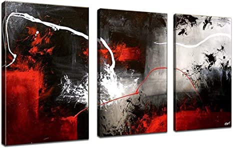 3 Piece Hand-painted Home Decor Oil Paintings on Canvas Paint Modern Abstract View on Canvas Artwork Wall Art for Living Room Stone Paintings Feeling Indoor Decoration Framed Ready to Hang