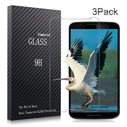 Nexus 6 Screen Protector,XUZOU Tempered Glass 3D Touch Compatible,9H Hardness,Bubble Free (3Pack)
