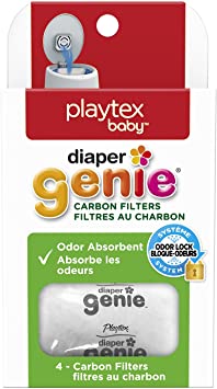 Playtex Diaper Genie Carbon Filter, Ideal for use with Diaper Genie Complete, Odor Eliminator, 4 Pack