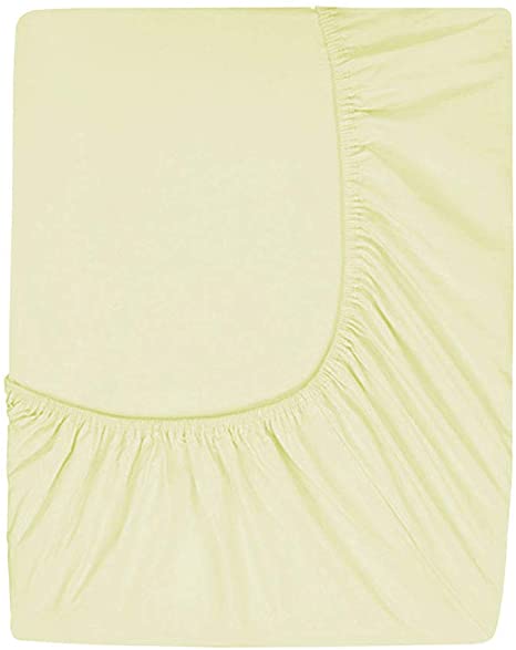 Comfy Basics Prime Deep Pocket Fitted Sheet - Brushed Velvety Microfiber - Breathable, Extra Soft and Comfortable - Winkle, Fade, Stain Resistant (Vanilla, Twin)