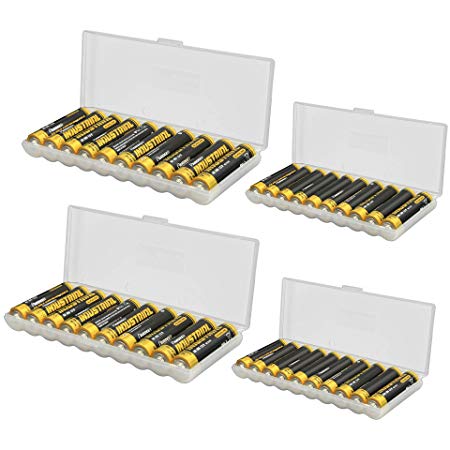 Whizzotech AA AAA Battery Storage Case Holder Organizer Box 2 Each Hold 10 AA AAA