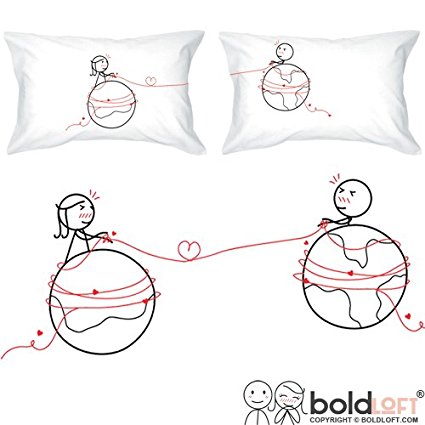BOLDLOFT You Are Worth Every Mile Couples Pillowcases-Long Distance Relationships Gifts, His and Hers Gifts for Him, Her, LDR Couples, I Miss You, Christmas, Valentine's Day, Anniversary