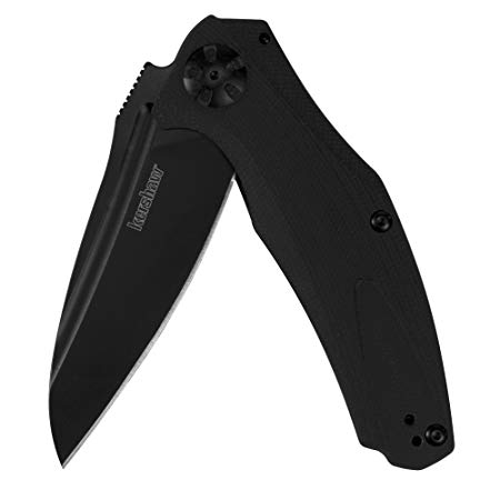 Kershaw Natrix-Black Pocket Knife (7007BLK); 3.25 In. 8Cr13MoV Black Oxide Coated Blade; 3D-Machined G10 Handle, KVT Ball-Bearing Opening, Flipper, Sub-Frame Lock, Reversible Deep-Carry Clip; 2.9 oz.