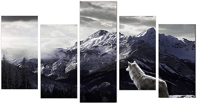 Gonikm 5Pcs/Pack Beautiful Landscape Oil Painting Home Wall Decor Paintings (Without Frame)