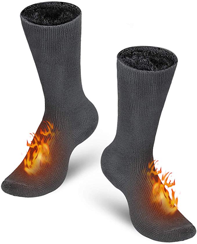 Bymore Heated Socks for Women, Thermal Socks for Men, Warm Thick Winter Socks Insulated Cold Weather-2Pack