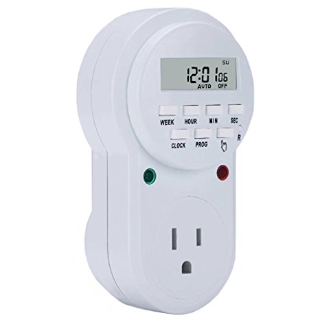 Timer Outlet, Homics Electric Timer 7-day Programmable Smart Wall Socket Plug-in Digital Timer Switch, Home Energy Saving for Electric Appliances
