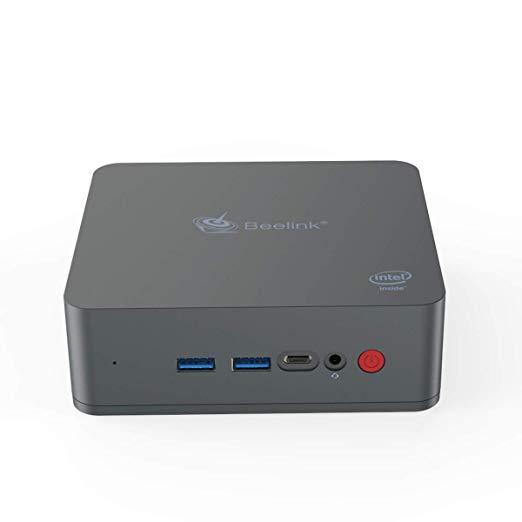 Beelink U55 Mini PC Desktop License Windows 10 Home Office Work Hub Computer Intel I3 5005U Processor 8GB Ram 256GB M.2 SSD 1000Mbps LAN Dual WiFi Dual 4K HDMI Screen Fan Cooling VESA Mount US Plug