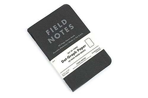 Field Notes Pitch Black Edition, 3-Pack Dot-Grid Memo Notebooks