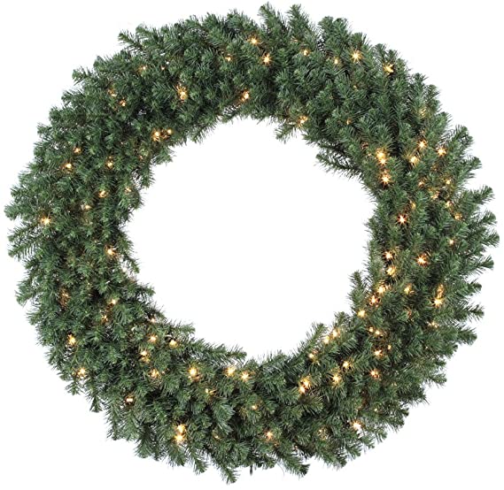Vickerman Douglas Wreath with Dura-Lit 150 Clear Light and 480 Tips, 48-Inch