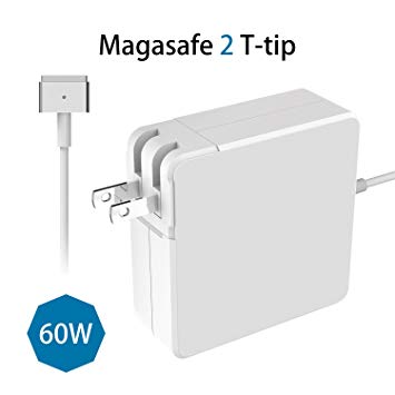 MacBook Pro Charger, Replacement MacBook Charger 60W Magsafe 2 Magnetic T-Tip Power Adapter Charger for Apple MacBook Pro with 13-inch Retina Display - After Late 2012