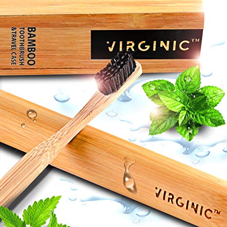 Bamboo Toothbrush Natural Vegan Eco Friendly Biodegradable Organic Brush Medium Bristle Toothbrushes Charcoal Products Tooth the Pack Teeth with Bristles Brushes Go One De Holder No Plastic Waste Bpa