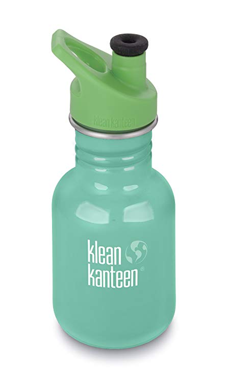 Klean Kanteen 12oz Kid Kanteen Stainless Steel Sport Bottle, Single Wall and Leak Resistant Sport Cap 3.0 (NEW 2018)