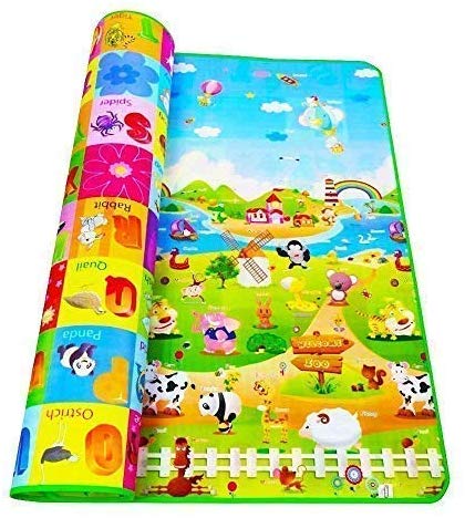 KWT Double Sided Water Proof Baby Mat Carpet Baby Crawl Play Mat Kids Infant Crawling Play Mat Carpet Baby Gym Water Resistant Baby Play & Crawl Mat(Large Size - 5 Feet X 6 Feet)