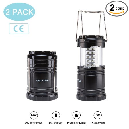 Ultra Bright LED Lantern - Diateklity Camping Lantern with a Compass for Hiking, Camping Multi Purpose - Collapsible Camping Lights - Emergency Lantern - Black, 100lm, 30 Bright Leds