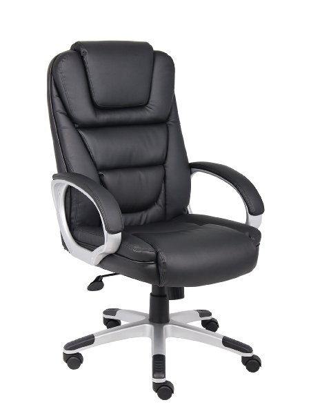 Boss Black No Tools Required Executive Leather Chair