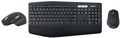 Logitech MX Master 3S - Wireless Performance Mouse with Ultra-Fast Scrolling, Ergo & MK850 Multi-Device Wireless Keyboard and Mouse Combo, 2.4GHz Wireless & Bluetooth, Curved Keyframe