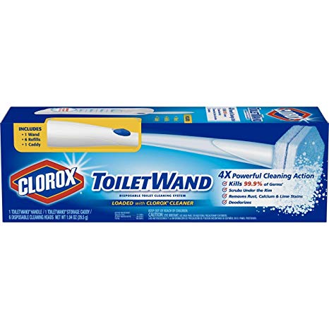 Clorox ToiletWand Disposable Toilet Cleaning System - ToiletWand, Storage Caddy and 6 Disinfecting ToiletWand Refill Heads
