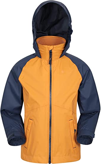 Mountain Warehouse Torrent Kids Waterproof Rain Jacket - Taped Seams Raincoat, Lightweight, Breathable, Girls & Boys Rainwear -Ideal for Travelling, Wet Weather