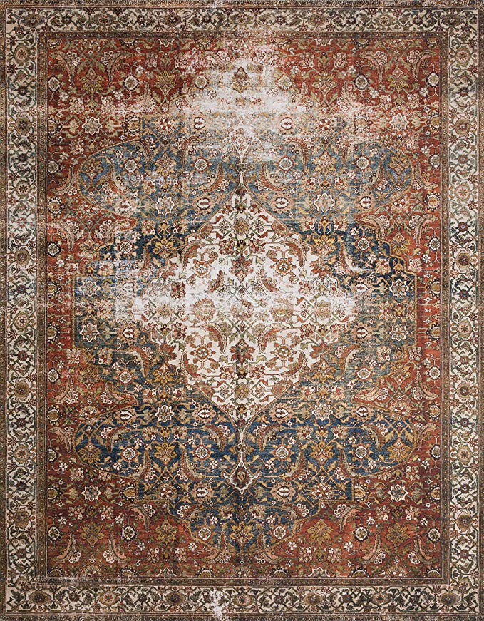 Loloi ll Layla Collection LAY-05 Classic Traditional Area Rug 9'0" x 12'0" Ocean/Multi