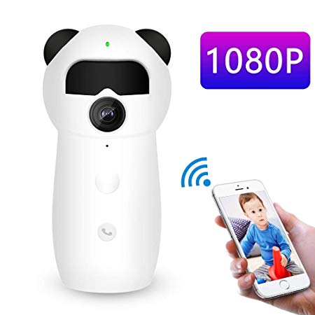 WiFi IP Camera,1080P HD Wireless Dome Camera Pan/Tilt Indoor Surveillance System 2-Way Talking, Night Vision, Remote Monitor, Motion Tracker Baby Elder Pet Home Security Detection (White)