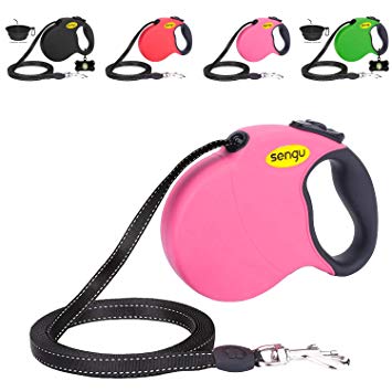 Retractable Dog Leash 16ft, Strong Durable Walking Leash Large Medium Small Dogs 110lbs, Comfortable Anti-Slip Handle Reflective Ribbon Cord One Hand Operation YujueShop