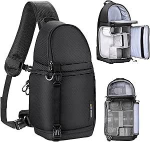 K&F Concept Camera Sling Bag for photographers, Professional 10L Waterproof Camera Shoulder Backpack for DSLR SLR Canon Nikon Sony Cameras