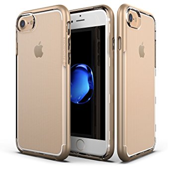 Patchworks Sentinel Case Champagne Gold for iPhone 7 6s 6 - Military Grade Protection, Micro Texture Clear Transparent Dual Layer Cover Protective Bumper Case