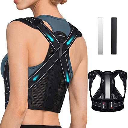 AVIDDA Posture Corrector for Men and Women, Upgraded Back Brace with Replaceable Support Plates, Adjustable Back Support for Pain Relief, Size1 for Lower Chest (26.7"-30.7")