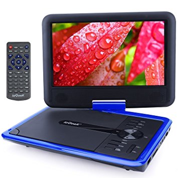 ieGeek 11.5 inch Portable DVD Player with 9.5 inch 360°Swivel Screen, 5 Hour Rechargeable Battery, Support USB/SD Card, Direct Play in Formats AVI/RMVB/MP3/JPEG, Blue