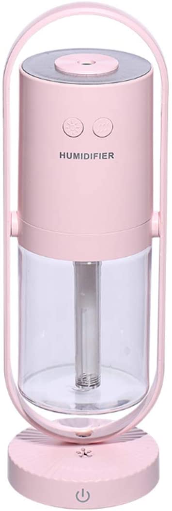 SAYTAY Portable Mini Humidifier, 200ml USB Personal Mute Humidifier, 2 Spray Modes, Night Light Projection Lamp, Negative Ion Air Purification, Used for Baby Home Office Travel (Pink)