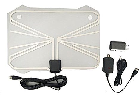 TV Antenna, Amplified HDTV Antenna 50--100 Mile Range with Detachable Amplifier Signal Booster and 16.5 Feet Coaxial Cable For 4K 1080P Free TV（Transparent Appearance 2018 New Version）