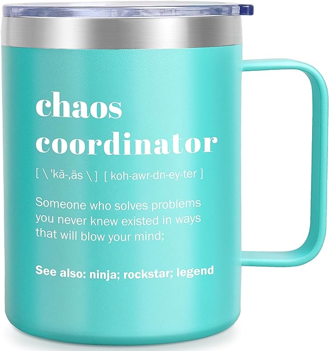 Chaos Coordinator Tumbler Wine Coffee Mug, Funny Leadership Teacher Appreciation Thank You Gifts for Women, Fun Office Supervisor Best Boss Lady Leader Work Mentor Coworker Assistant Therapist Gift