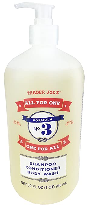 Trader Joe's Formula No.3 "All for One, One for All" Shampoo Conditioner & Body Wash 32 fl oz (1 bottle)