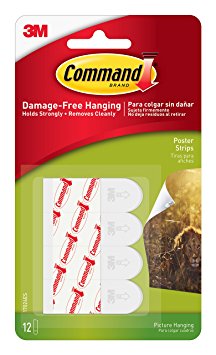 Command 17024 Poster Mounting Adhesive Strips - White, Pack of 1