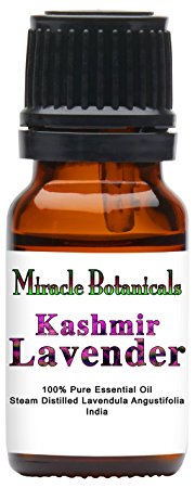 Miracle Botanicals Kashmir Lavender Essential Oil - 100% Pure Lavendula Angustifolia - Therapeutic Grade - 10ml